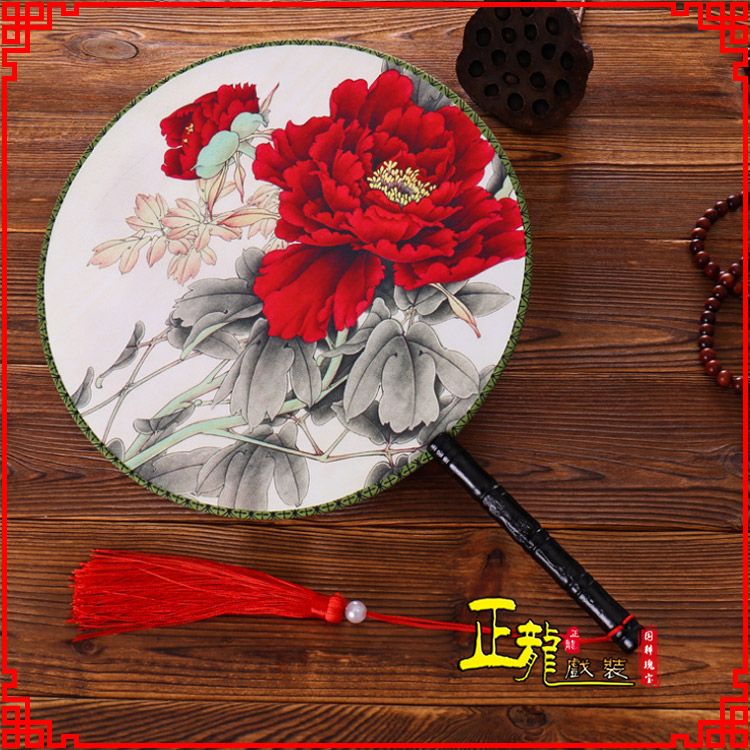 寿光古典中国风团扇空白扇跳舞蹈扇 真丝宫扇